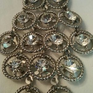 Silver and rhinestone earrings